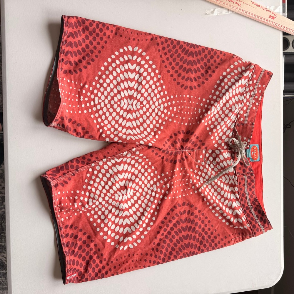 Tommy Bahama Mens Geometric Dot Board Shorts 36 Red orange Vacation Summer - Picture 15 of 15